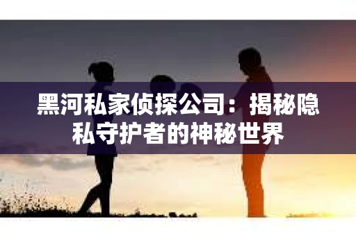 黑河私家侦探公司：揭秘隐私守护者的神秘世界