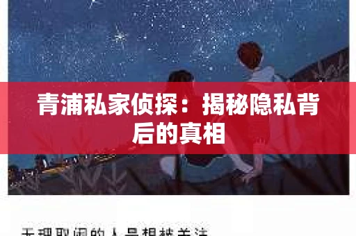 青浦私家侦探：揭秘隐私背后的真相