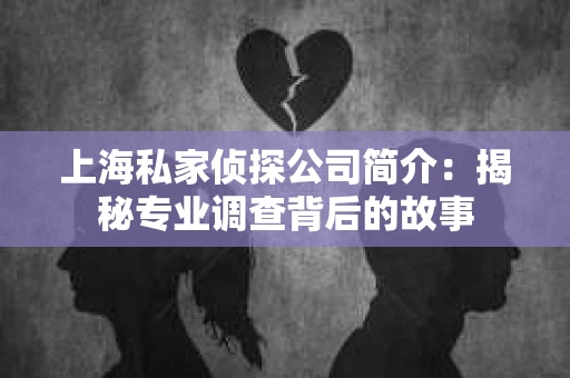 上海私家侦探公司简介：揭秘专业调查背后的故事