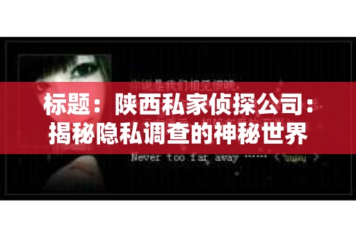 标题：陕西私家侦探公司：揭秘隐私调查的神秘世界