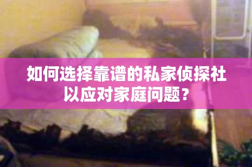 如何选择靠谱的私家侦探社以应对家庭问题？